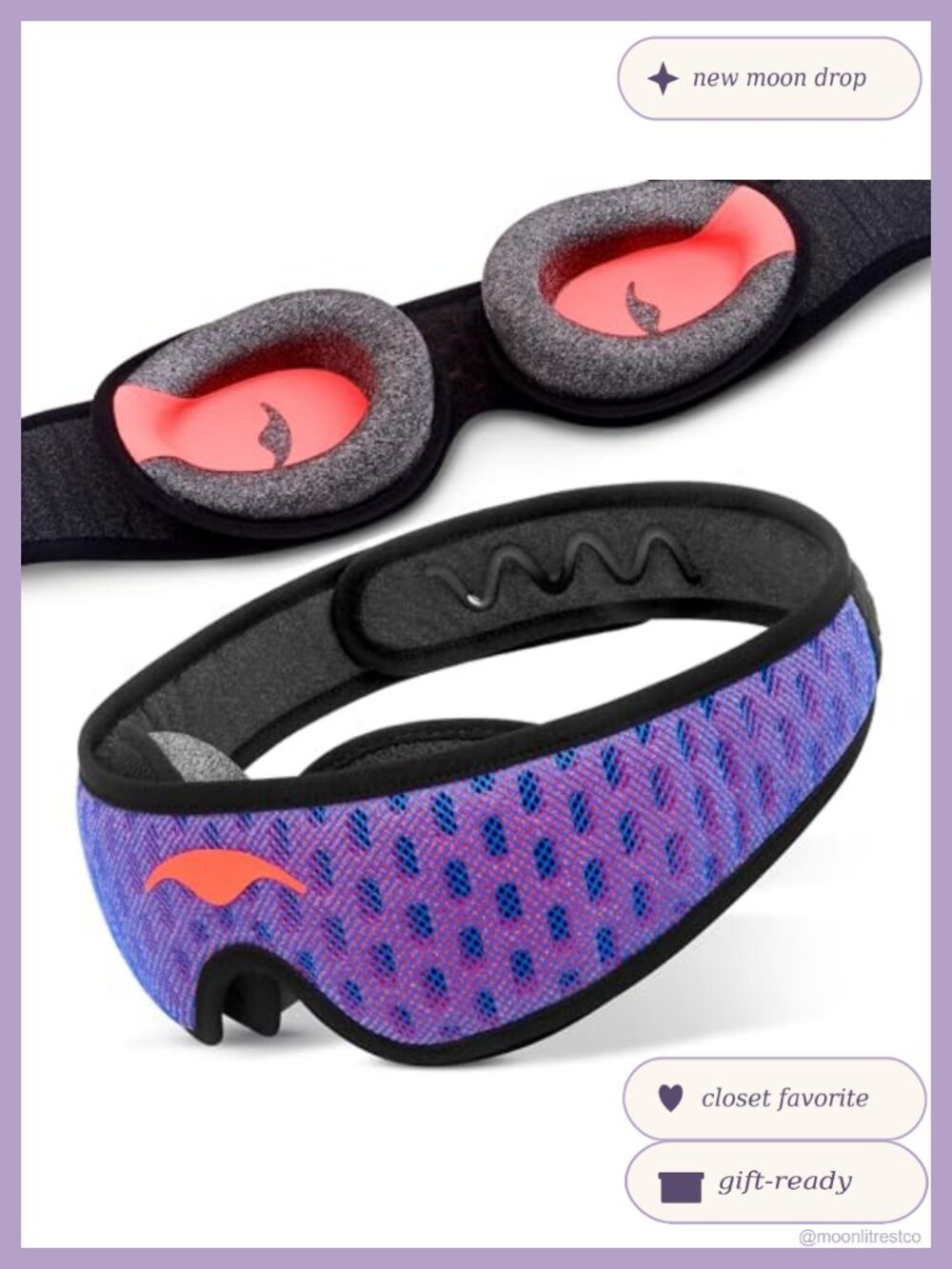 Pro Sleep Mask 100% Light Blocking Side Sleeper Cooling Ventilated Adjustable